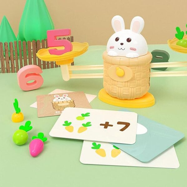 rabbit carrot math balance toy set,educational tool preschool shape matching toys carrot counting game - Image 8