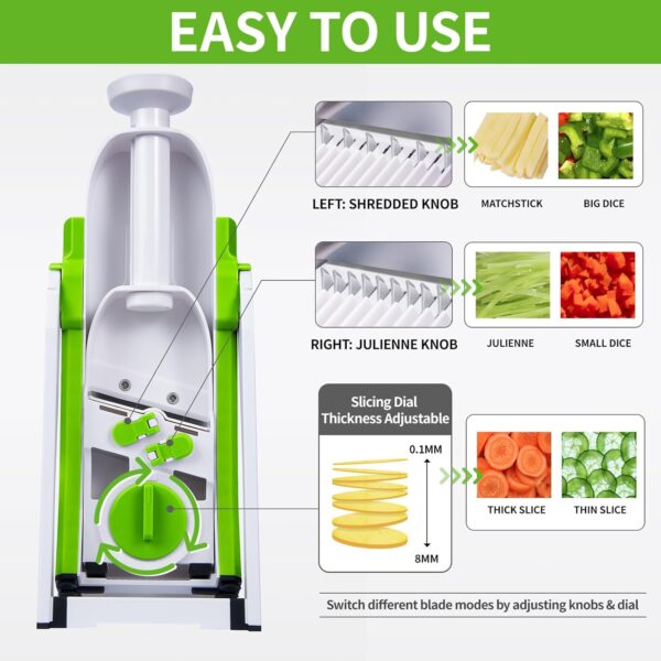 4 in 1 vegetable cutter chopper adjustable multi-function drum cutter vertical vegetable cutter kitchen shredder grater artifact (random color) - Image 5