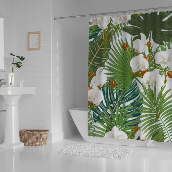 bathroom shower curtain ,modern waterproof with 12 hooks(random ) - Image 11