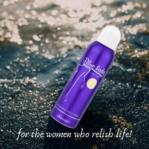 rasasi body spray ( blue lady ) - 200ml sensual and bold fragrance premium quality | luxury fragrance body spray for women ( original ) - Image 3