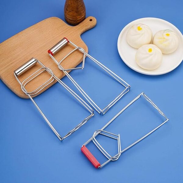 non-slip stainless steel multifunctional hot plate clip dish tray bowl holder gripper clamp kitchen tools - Image 7