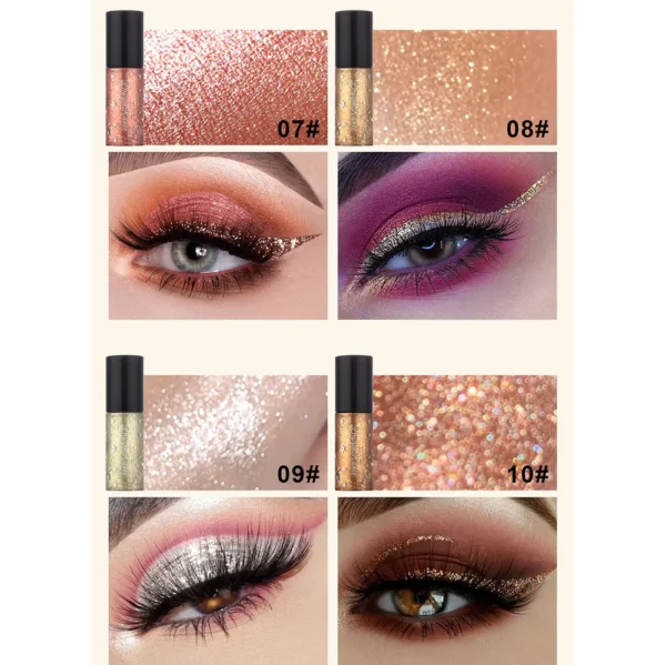10 colors glitter liquid eyeliner shining eyeliner set for girls . - Image 5