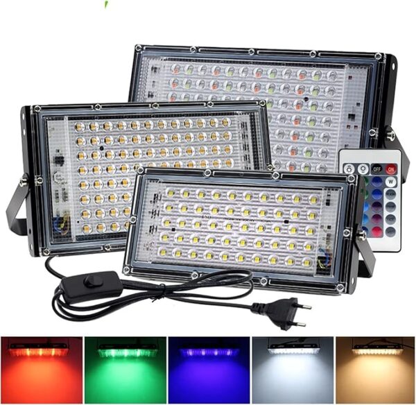 rgb led waterproof flood light | outdoor lighting for christmas, halloween, stage, garden, party - 50w - Image 9
