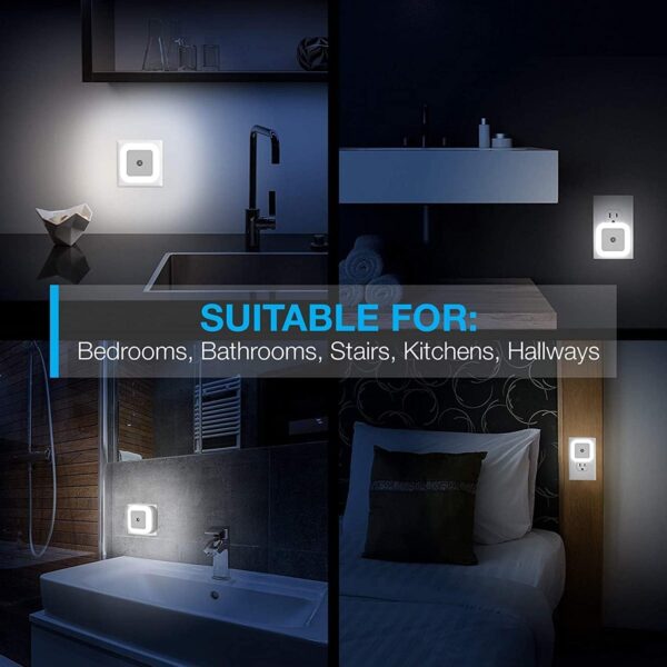 light sensor led night light smart night lamp with automatic sensor energy-efficient night light for bedroom, living room, and bathroom, ideal for decor (white light) - Image 15