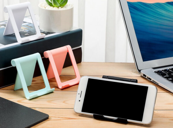 portable mobile phone holder multi-angle universal mobile phone stand 360° rotateable phone holder, foldable smartphone stand (random color)