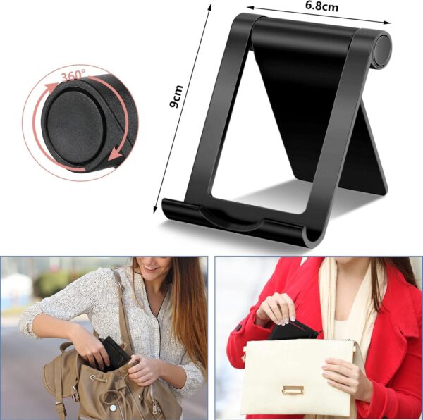 portable mobile phone holder multi-angle universal mobile phone stand 360° rotateable phone holder, foldable smartphone stand (random color) - Image 4