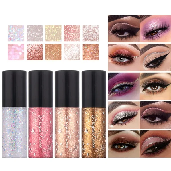 10 colors glitter liquid eyeliner shining eyeliner set for girls . - Image 4
