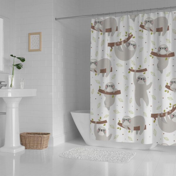 bathroom shower curtain ,modern waterproof with 12 hooks(random ) - Image 6