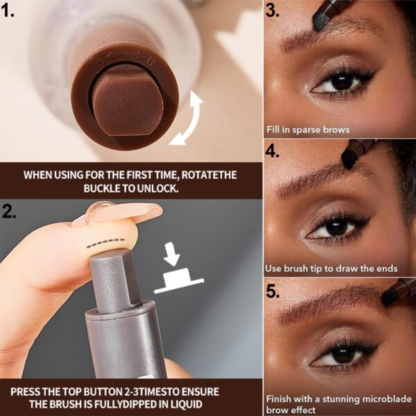 eyebrow pen, instant brow brush, liquid eyebrow brush, long lasting quick drying - Image 3