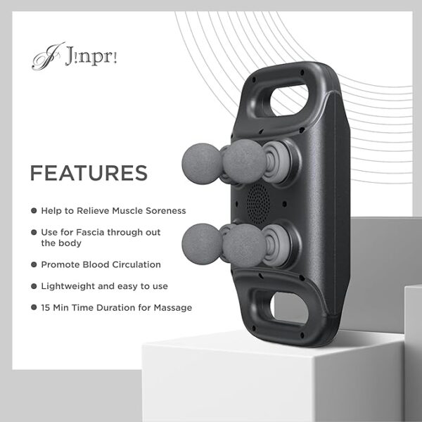 blue idea deep tissue massage gun with 4 heads - muscle massager for back, neck, and body pain relief rechargeable - bld-330 - Image 7