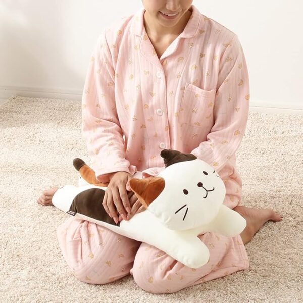long cat plush pillow kitten gray white brown lovely cartoon  | fukufukunyanko plush cat cushion - 50cm (random color) - Image 3