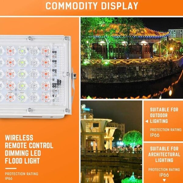 rgb led waterproof flood light | outdoor lighting for christmas, halloween, stage, garden, party - 50w - Image 6