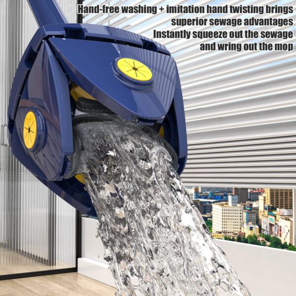 cleaning mop 360° rotatable adjustable corner mop  self squeezing wringing mop multifunctiona rotating mop for floor wall window - Image 6