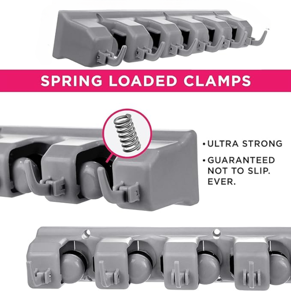 mop and broom holder wall mount | organizer for home garden garage and storage (random color) - Image 14