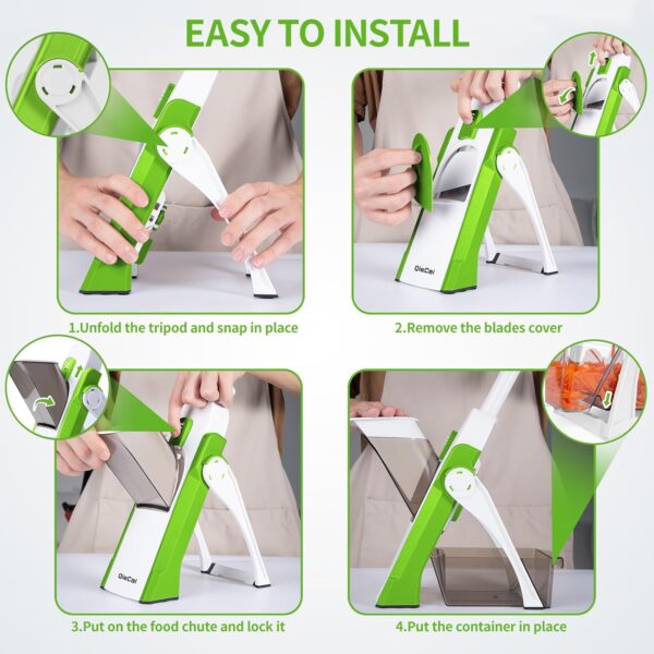 4 in 1 vegetable cutter chopper adjustable multi-function drum cutter vertical vegetable cutter kitchen shredder grater artifact (random color) - Image 3