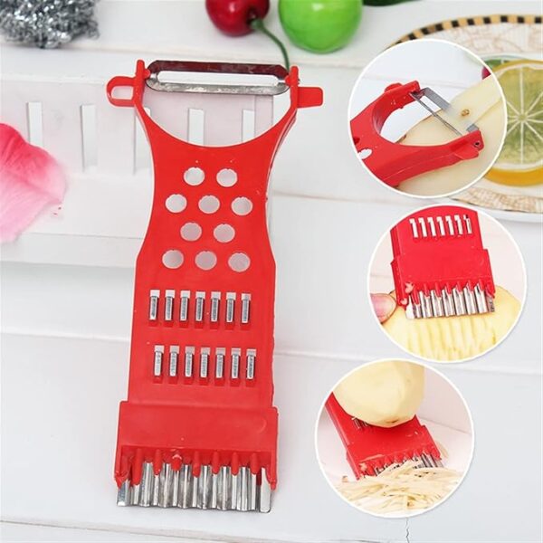 multifunctional fruit vegetables peeler grater shredder cutter - pack of 3 (random color) - Image 3