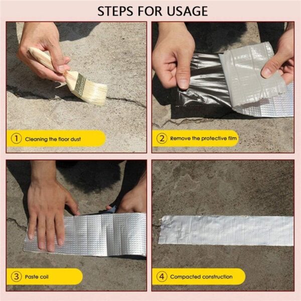 aluminum foil tape  waterproof leakage  strong self-adhesive repair , window sill gap, pipe rupture, surface crack, home renovation - Image 4