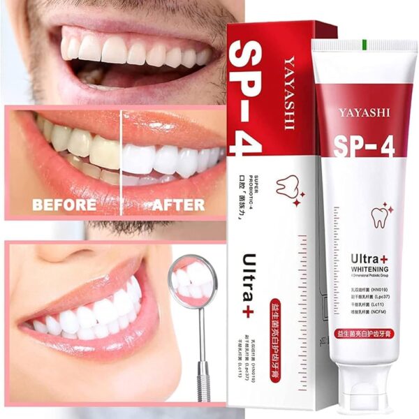 yayashi  sp-4 ultra whitening toothpaste probiotic stain remover / stain removing toothpaste, protects gums freshens breath, for everyone