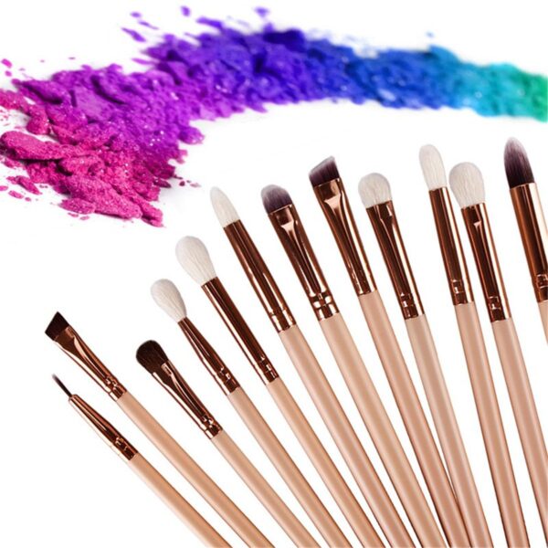make up eye brushes set, lover bar 15pcs makeup brush- with travel organizer  with pouch(random color) - Image 4