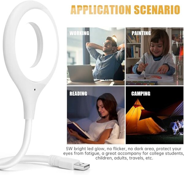 usb talking light | smart voice control usb light for laptop, sound activated | small table lamp, flexible goose neck, for bedroom, bathroom, hallway, nursery, kitchen portable outdoor led night light - Image 13