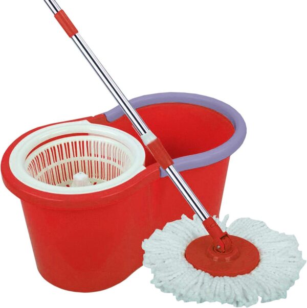 magic spin mop set - 360 degree microfiber mop head home clean tools microfiber ( plastic spinner )