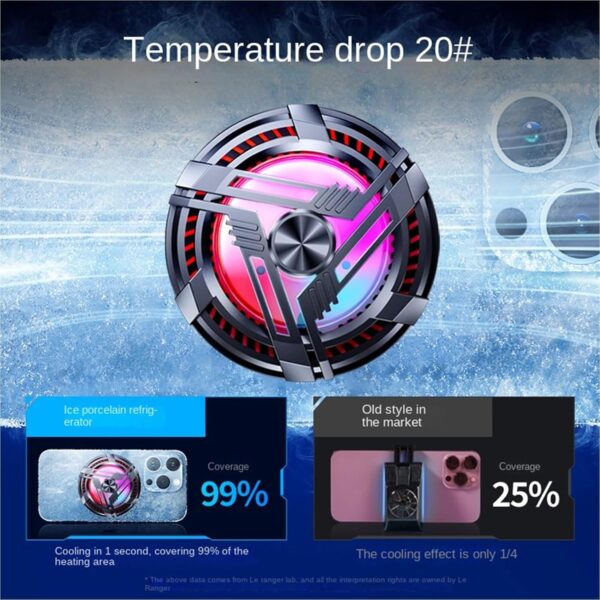 al-02 original mobile cooler magnetic phone cooler fan with rgb lights mobile cooler with semiconductor cooling chip, cooler for gaming - Image 6
