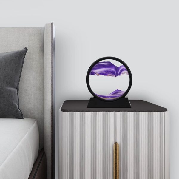 moving sand art 6 inches sandscape painting - sand clock  - hourglass sand timer - 3d moving sand mountain with metal stand - showpiece - home decoration - Image 3
