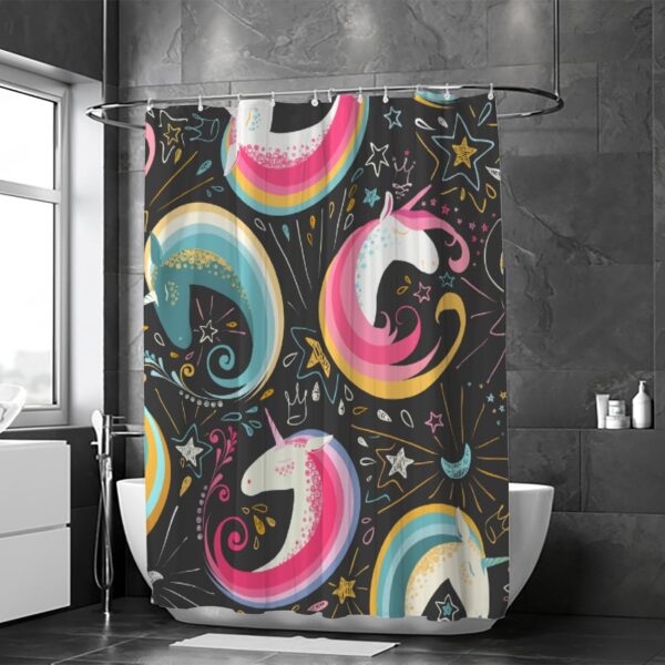 bathroom shower curtain ,modern waterproof with 12 hooks(random ) - Image 14
