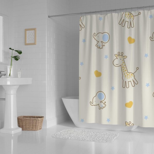 bathroom shower curtain ,modern waterproof with 12 hooks(random ) - Image 12