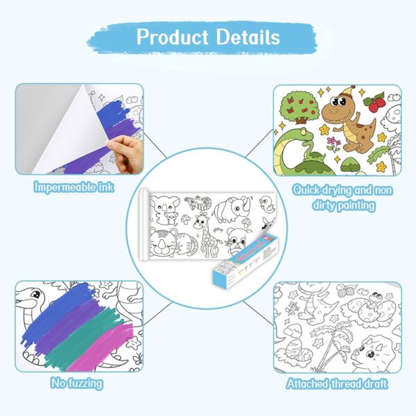 children's drawing roll, coloring paper roll for kids, drawing paper roll, diy art drawing art paper coloring book paper, drawing art sketch painting - Image 5