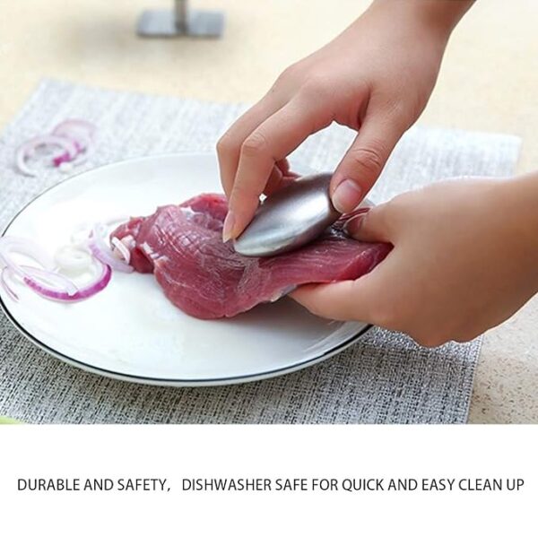 odor removing steel soap bar with stand and box | soap for lazy people | odor remover bar deodorant metal soap stainless steel soap bar eliminating smell like onion, garlic or fish and holder dishes for kitchen - Image 10