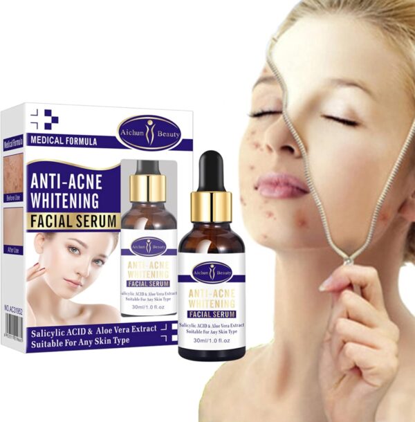 aichun beauty anti - acne whitening facial serum aloe vera extract salicylic acid repairs damaged skin | 30ml - Image 3