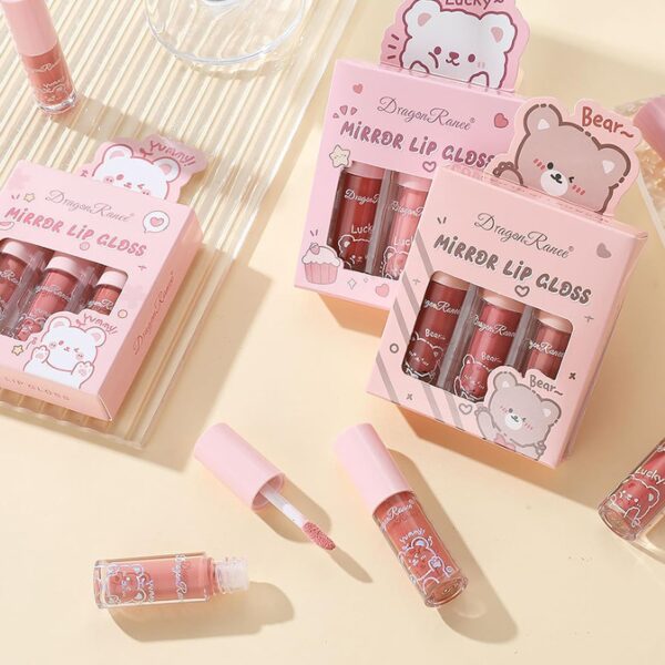 3 pc mirror lip gloss tinted lip balm lip oil hydrating non-sticky lip glow oil lip plumper mirror gloss lip stain (random shades) - Image 5