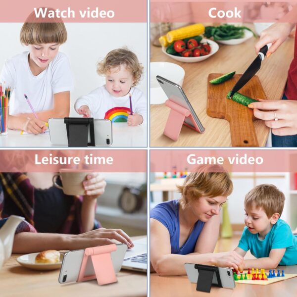 portable mobile phone holder multi-angle universal mobile phone stand 360° rotateable phone holder, foldable smartphone stand (random color) - Image 3