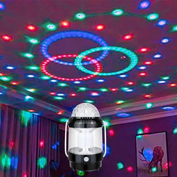 rechargeable 2-in-1 outdoor camping lamp & disco/fancy light stage light with usb cable (random color) - Image 2