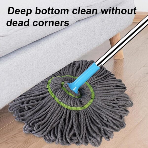 extendable twist mop fine fiber floor mop - 2-in-1 rotatable adjustable mop | 360-degree fine fiber fabric self-twisting dehydrated mop | hard floor cleaning mop | self-twisting torque mop for cleaning walls - Image 6