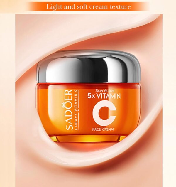 sadoer 5x vitamin c skin active whitening cream | vitamin c hydrating face cream - glowing & repairing moisturizer for fine lines, wrinkles & uneven skin tone | whitening cream