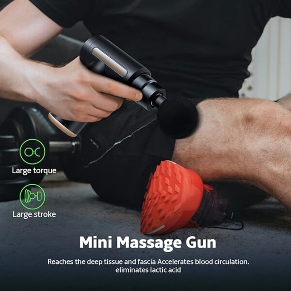 massage gun deep tissue, handheld muscle massager with 4 massage heads, super quiet massage gun for muscle pain relief relax recovery - Image 11