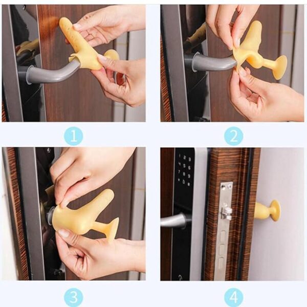 silicone room door handle stop guard protective door knob cover (random color) - Image 5