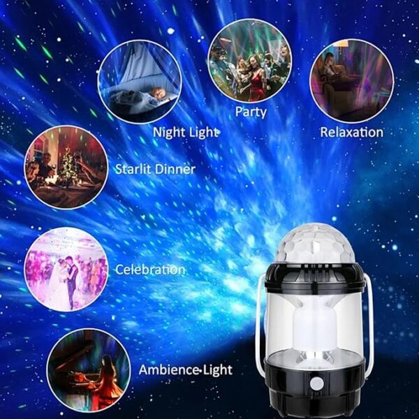 rechargeable 2-in-1 outdoor camping lamp & disco/fancy light stage light with usb cable (random color) - Image 3