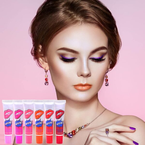 pack of 6 high pigmented lip gloss lipstick tattoo peel off durable waterproof tattoo lip gloss easy peel off lip gloss - Image 9