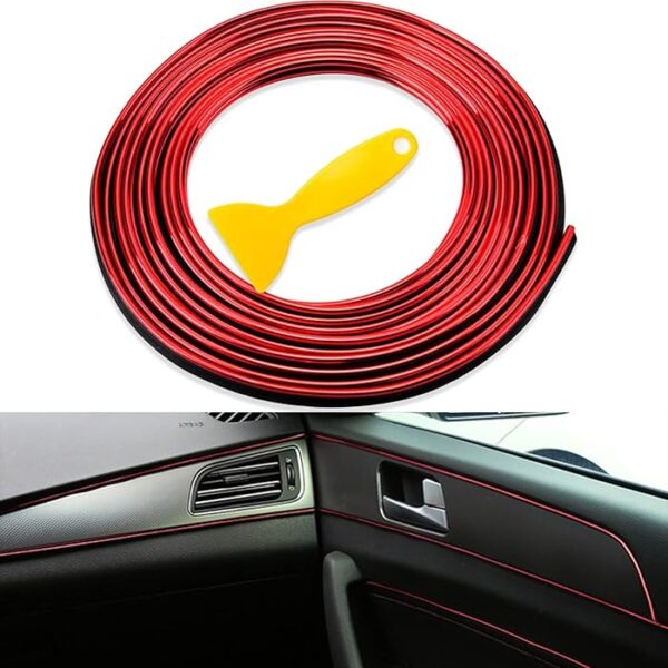 5m cars auto accessories dashboard car styling interior decoration strips moulding trim (red color) - Image 4