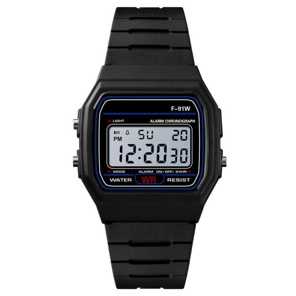 f91 w luxury wrist watch analog digital rubber strap (without box ) (black) - Image 3