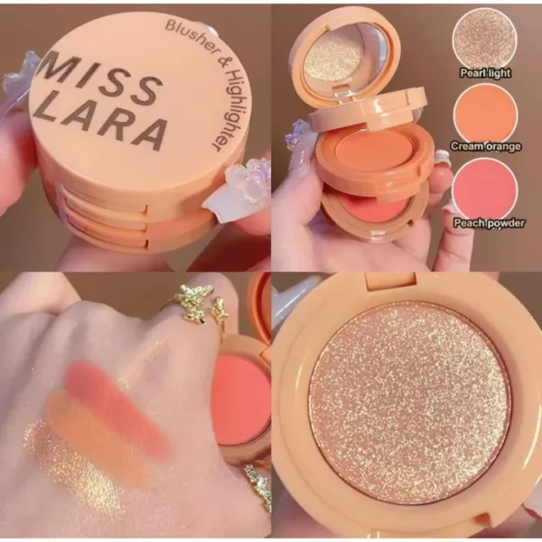 3 in 1 matte highlighter blush palette pearly blusher shimmer brighten silkworm eyeshadow face contour powder makeup palette