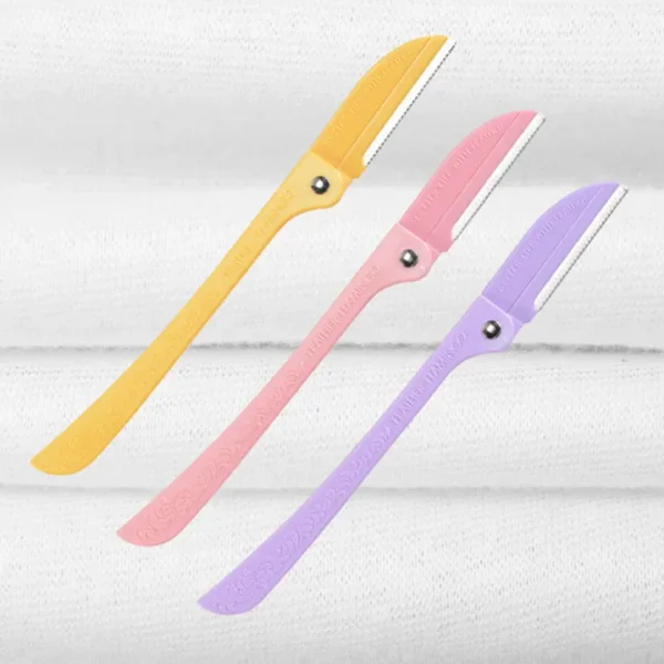 flamingo s razor blades for shaving facial body hair eyebrow – 3 pieces (random color) - Image 4