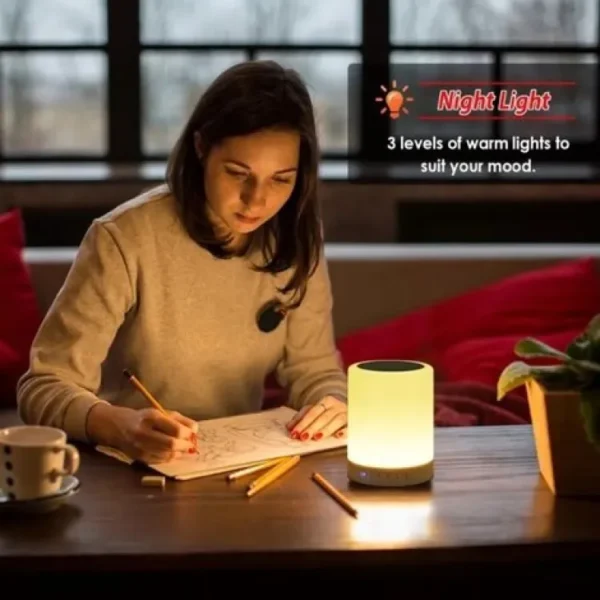 touch lamp portable speaker bluetooth speaker | smart touch night light desk lamp color changing