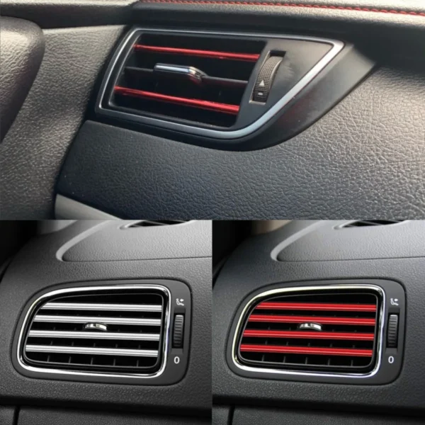 car air-conditioning grill moulding for decorating  ,car ac decor strip only red colour