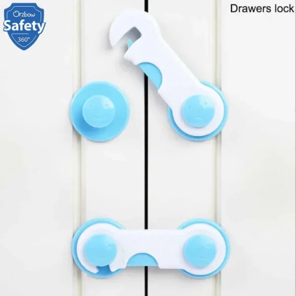 new 1pc cabinet door drawers refrigerator locks protection from children baby safety plastic security lock(random color)