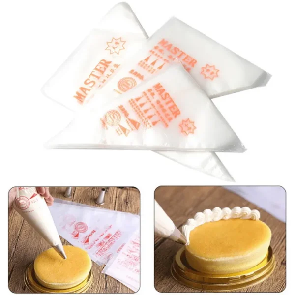 pack of 100 icing bags - plastic icing piping bags pastry fondant cake decorating bag tool - 13inch - Image 6