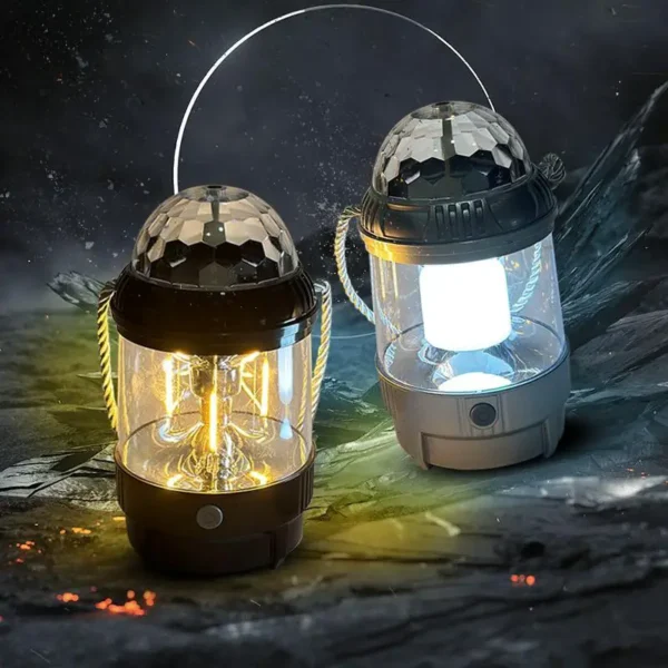 rechargeable 2-in-1 outdoor camping lamp & disco/fancy light stage light with usb cable (random color) - Image 12